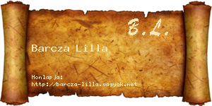 Barcza Lilla névjegykártya